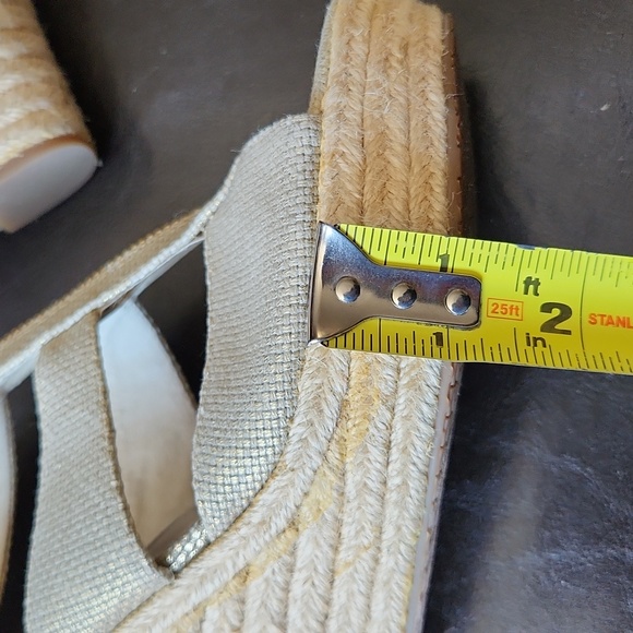 Michael Kors MK Espadrille/Linen Platform Wedge Zip Sandals - Picture 15 of 15